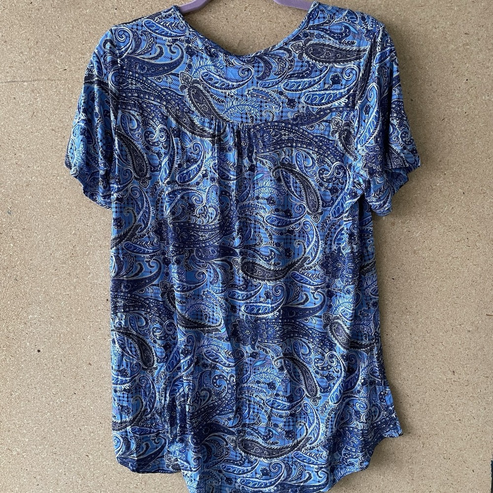 Women's shirt - Paisley Print - Size XL - New Blue Western Y2K - Picture 2 of 9